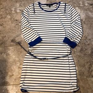 Black and white striped dress